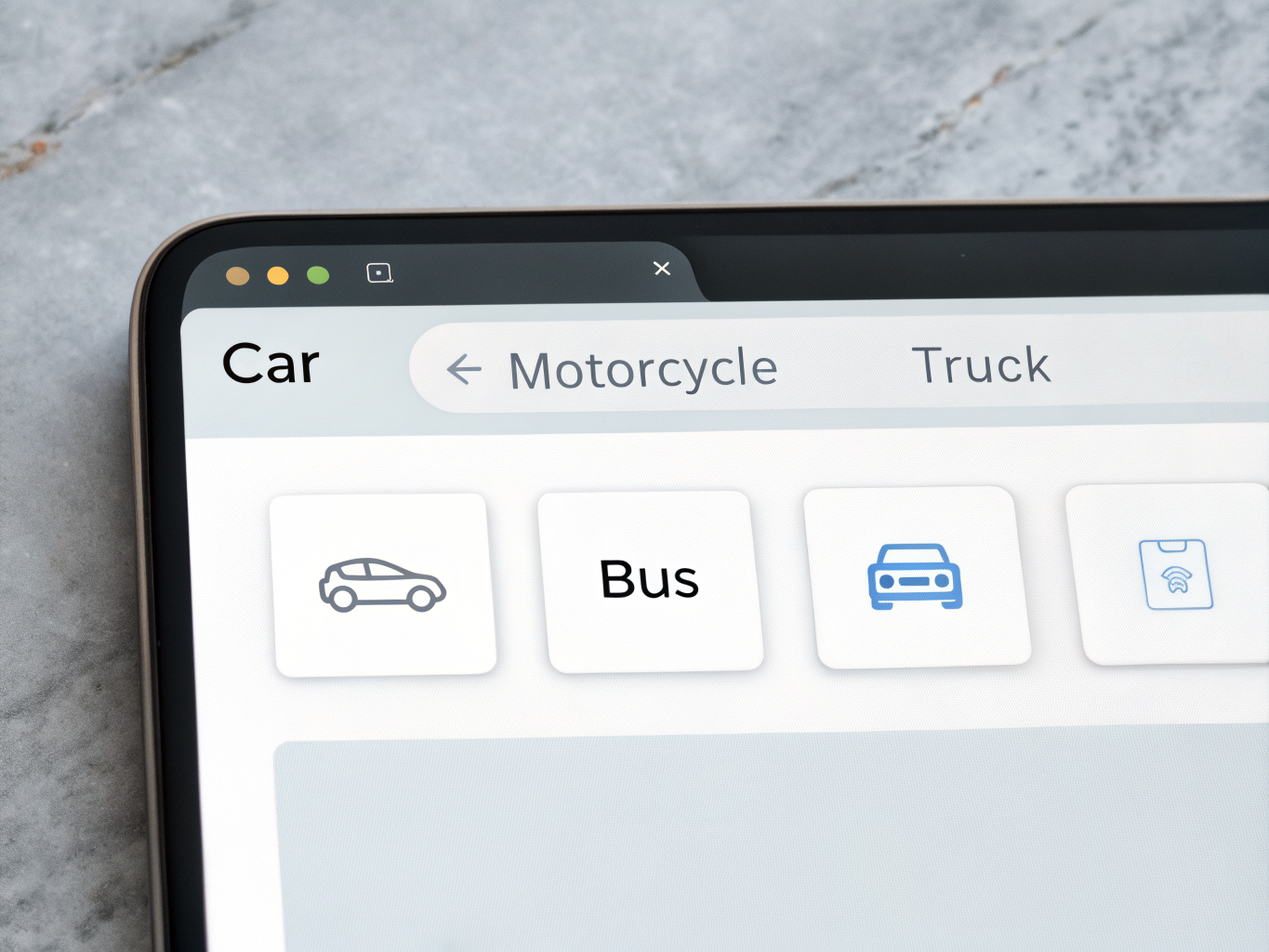 Select Vehicle Category